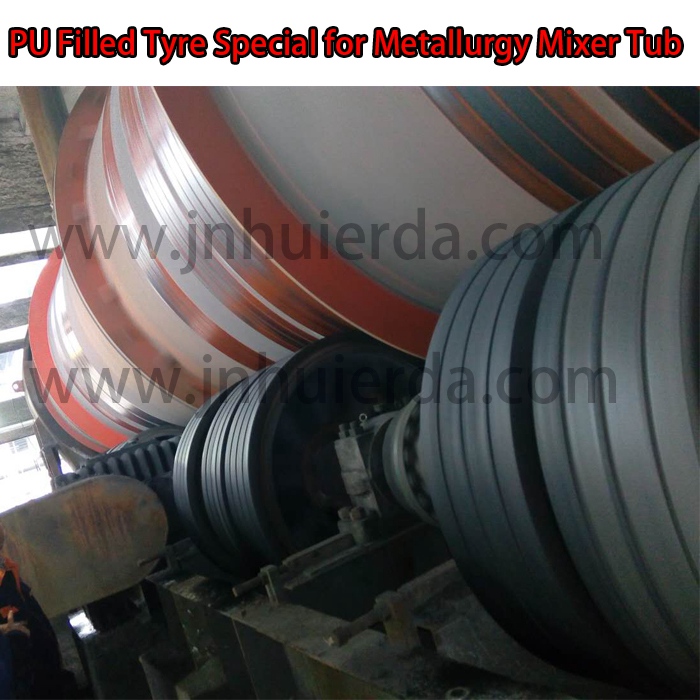 polyurethane filled tyre for Metallurgy mixer tub