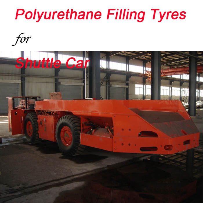 polyurethane filled tyre for shuttle car