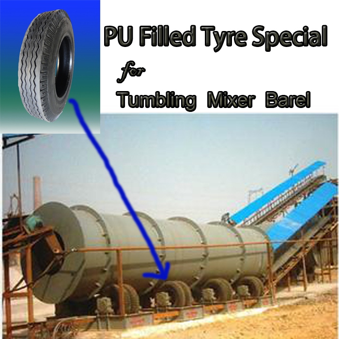 polyurethane filled tyre for Tumbling Mixer Barel
